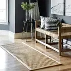 nuLOOM Hesse Checker Weave Seagrass Indoor/Outdoor Runner Rug, 2' 6" x 12'