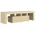 Tv Cabinet With Led Lights Sonoma Oak 140X36.5X40 Cm oak TV Stands & Entertainme