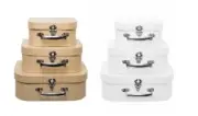 Suitcase Gift Box With Metal Handles Set of Three Gift Box White or Brown