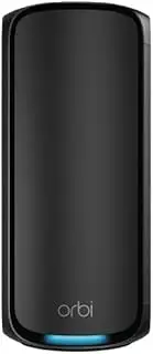 Netgear Orbi 970 Series (RBE970B) Quadband WiFi 7-Mesh Additional Satellite Black Edition Compatible with Existing Mesh Systems or 970 Series Routers, Provides Additional Coverage up to