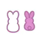 Easter Bunny cookie cutter and stamp debosser baking two tone