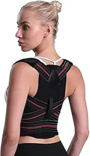 Corrector Correction,Adjustable Back Support Shoulder Brace Spine Postural Fixer Tape Easy to Use,Black-X-Large,Black-X-Large
