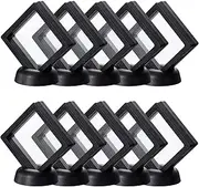 Uceoo Black 3D Floating Frames, 10 Pack 3.5×3.5×0.8”/90X90X20mm Challenge Coin Holder Coin Floating Display Frame with Base for Coin Medallions Specimen Jewelry