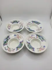 Set of 4 Vintage Mikasa Provincial Villa Medici Floral Mauve Blue Egg Cups Box