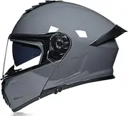 Flip-up Motorcycle Helmet for Men and Women with Double Visor, Integrated Helmet, Crash Helmet, Full Face Helmet, Racing Helmet, DOT/ECE Certified, Shockproof Motocross Helmet I,L=57-58cm