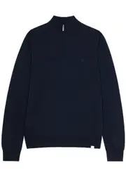 Les Deux Greyson Logo-embroidered Half-zip Wool Jumper - Navy - XL XL