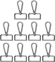 uxcell 10pcs Metal D Ring Lobster Claw Clasps 1.26" (32mm) Zinc Alloy 360 Degree Swivel Trigger Push Gate Snap Hooks for Keychains Jewelry Strap DIY Crafts, Gunmetal