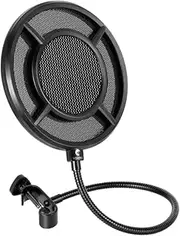 CATIEBYE Microphone Isolation Shield Mic Filter 360° Rotatable Pop Filter Black 560x155x18mm