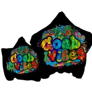 Colorful Good Vibes Towel with Hood