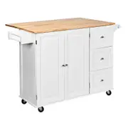 Costway Kitchen Island Trolley White