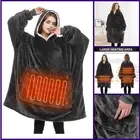 IKER USB Heated Wearable Blanket, Oversized Lazy Hoodie with Large Heating Area,