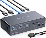 USB C Docking Station Dual HDMI Monitor USB C HUB for Laptops 12 in 1 Laptop Docking Station with Dual HDMI 4K60Hz 10Gbps 2*USB 3.2 Ports 1000Mbps Ethernet Port for USB C Thunderbolt 3 Laptops