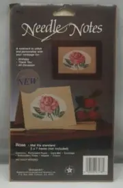 Needle Notes Rose Card Embroidery Craft Kit #7178 5" x 7" New ST208