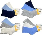 [Yanoir Baby] 12 Pairs of Socks without Elastic Band for Newborns Made of High-Quality Cotton – Model Short Model, Combination 1, 6-12 Months