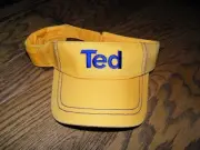 Ted a Part of United RARE Gold orange Blue Zippered Visor Cap Hat NEW NWT