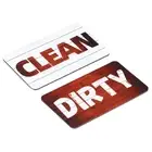 Dishwasher Magnet Clean Dirty Sign Rectangle Brown-White Version