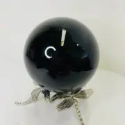 Genuine Black Obsidian Gemstone Crystal Sphere 6.5 cm