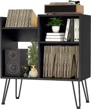 Record Player Stand, Turntable Stand with Record Storage, Vinyl Record Storag...