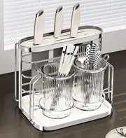 Joybos®Kitchen Utensil Display Organizer with Acrylic Shield F2