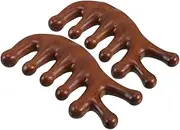 DECOMELODY 2 Pack Wooden Scalp Massager Comb Face Massage Tool Detangler Hairdressing Ergonomic Design for Comfortable Massage