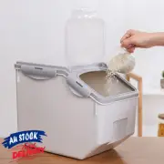 10/15kg Pet Cat Food Container Organiser Grain Dispenser Rice Storage wIith Lids
