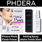 Phoera Face Makeup Primer & Fixing Setting Spray Long Lasting Pore Fixer Bundle
