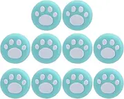 Cat Paw Thumb Grips Cover High‑Quality Silicone Material Cat Paw Pattern Cat Paw Joystick Switch Lite for Home Switch Kids(White Claws on Green Background)