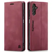 Samsung Galaxy A34 5G Case, SupRShield Wallet Leather Flip Magnetic Stand Case Cover (Red)