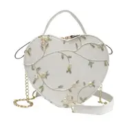 Women Messenger Bag Heart Shaped New Fashion Korean Leather Chain Bag Lady Retro Handbags Girls Sweet Flowers Shoulder Bags