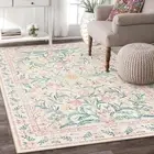 Machine Washable 5x7 Nursery Rug, Pink Rugs for Bedroom Girls, Boho Soft