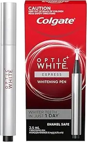 Colgate Optic White Pro Series Express Teeth Whitening Treatment Pen, 1 Pen, Contains Hydrogen Peroxide, Enamel Safe