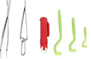 Premium Tick Remover Kit, 6 Pcs Stainless Steel Remover Kit Including Tick Tweezers for Dogs Cats Men Including Tick Tweezers Ticks Remover(Green)