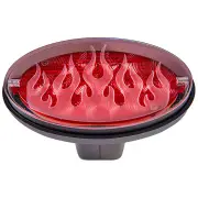 NNEMB Novelty Tow-bar / Trailer Hitch Cover-Red Oval Brake light Flame job