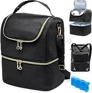 Breastmilk Storage Bag With Ice Pack for 6 Mam Bottles - Breast Pump Cooler for Baby Bottles Up to 9 Ounce - Insulated Milk Pumping Bag for Daycare