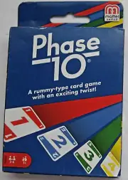 Phase 10 Card Game 2018 Mattel 2-6 Players Ages 7+ Rummy with a Twist NEW