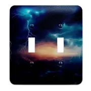 Lightning Storm Metal Decorative Light Switch Plate Cover - Several Sizes Ava...