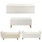 Storage Ottoman Blanket Box Sherpa Fabric Toy Foot Stool L/XL Oikiture