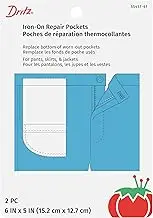 Dritz 55457-61 Repair Pockets, Iron-On, White (2-Count)