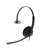Yealink YHS34 Mono Wired Headset with QD to RJ Port, Wideband Noise-Canceling Headset, Monaural Ear, RJ9, QD Cord, Leather Ear Piece, Hearing Protecti