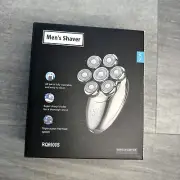 7-Blade Bald Head Shaver for Men - Silver Cordless Rechargeable Hair Shaver