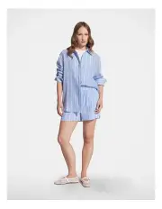 [Decjuba] Krystal Stripe Shirt in Soft Blue