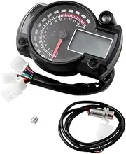 BUGUUYO Motorcycle Digital Speedometer Color Backlight Odometer Tachometer Sensor with Engine Failure Battery Status Indicator for Enhanced Performance