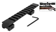 3/8" Dovetail 11mm to 20mm Picatinny Weaver Rail Adapter 10 Slots 124mm