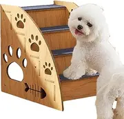 Pet Steps for Cats - Pet Climbing Steps, Indoor Pet Stairs Dog Steps | Safety High Bed Climbing Dog Bed Step, Convenient Non-Slip Wooden Dog Staircase, for Large/Medium/Small Dogs, Cats, Pet Supplies
