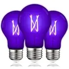 Luxrite A19 UV LED Black Light Bulb 6W Enclosed Fixture Rated E26 3-Pack