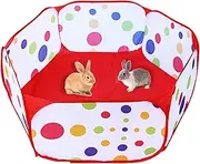 Hamster Playpen, Pop Up Play Pen, Foldable Small Animal Playpen, Guinea Pig Run Hamster Play Pen Hamster Run, Indoor or Outdoor Exercise Pet Fence for Rabbits Chinchillas Hamster (red)