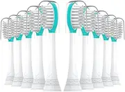 [CILGEWH] Kids Replacement Toothbrush Heads 10 Pack for Philips Sonicare Electric Toothbrush Soft Brush Head for Child 7+ for Boy Girl,Blue