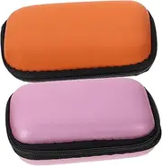 SHINEOFI 2Pcs Portable Hard Case for Storage Stylish Organizer Bag Durable Travel Accessory for Electronics Chargers and More