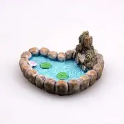 Jinshining Love Lotus Pond Fairy Garden Miniature Pond Ornaments Accessories for Miniature Garden Accessories, Home Micro Landscape Decoration Garden Sculptures and Statues