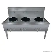 GasMax Stainless Steel Waterless Lpg Gas Triple Wok - Woks (WW-3L) - WW-3L